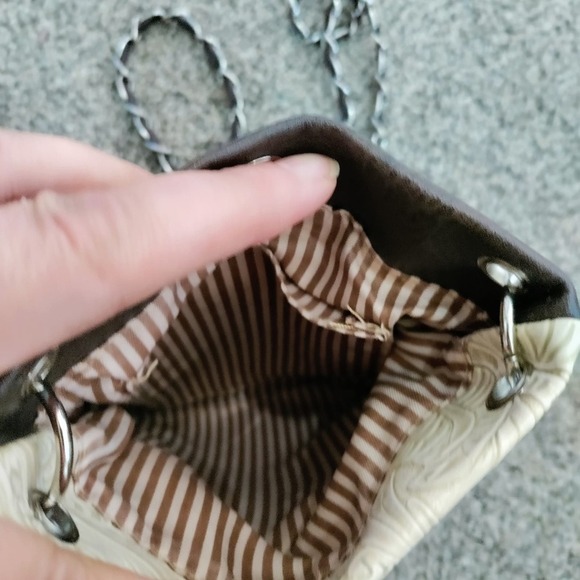 Cross and Wings jewel embellished crossbody messenger bag brown tan faux leather - Picture 12 of 14